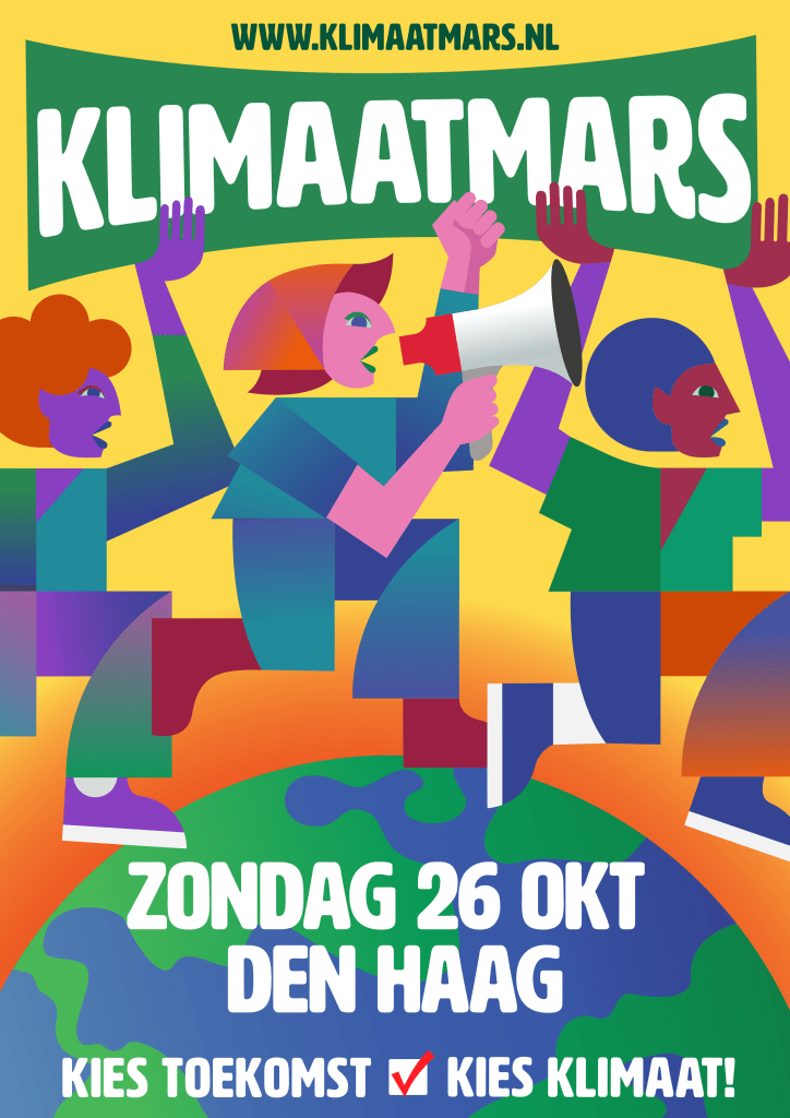Poster ter aankondiging van de Klimaatmars