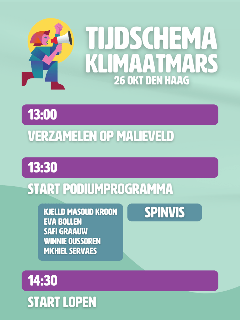 Tijdschema Klimaatmars 2025